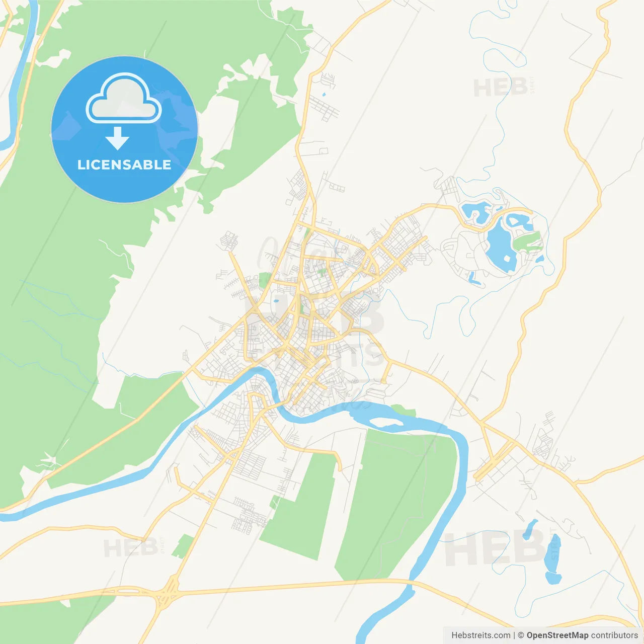 Printable street map of Girardot City, Colombia