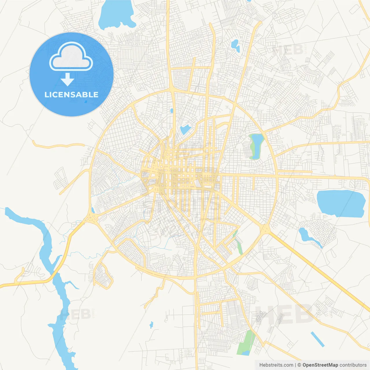 Printable street map of Feira de Santana, Brazil