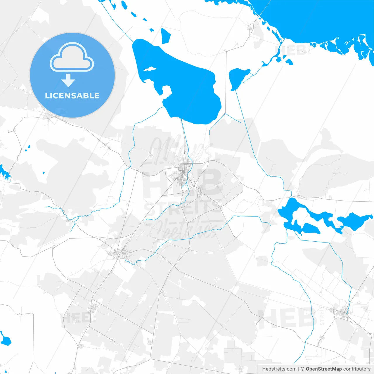 Rich detailed vector map of Morón, Ciego de Ávila, Cuba
