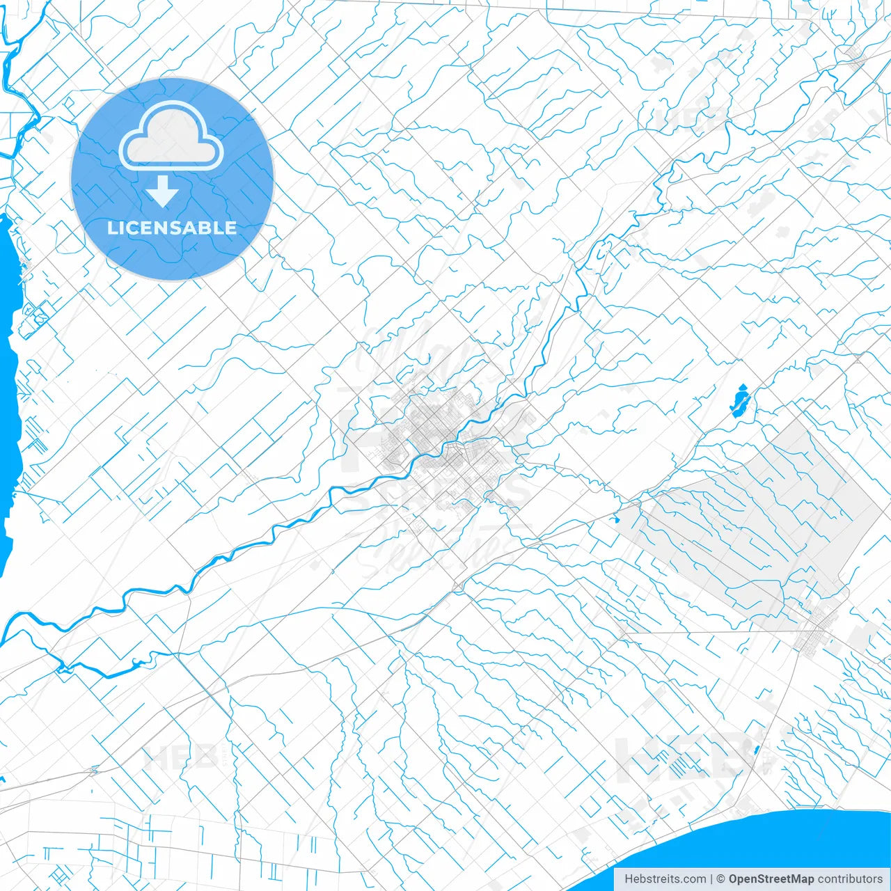 Rich detailed vector map of Chatham-Kent, Ontario, Canada