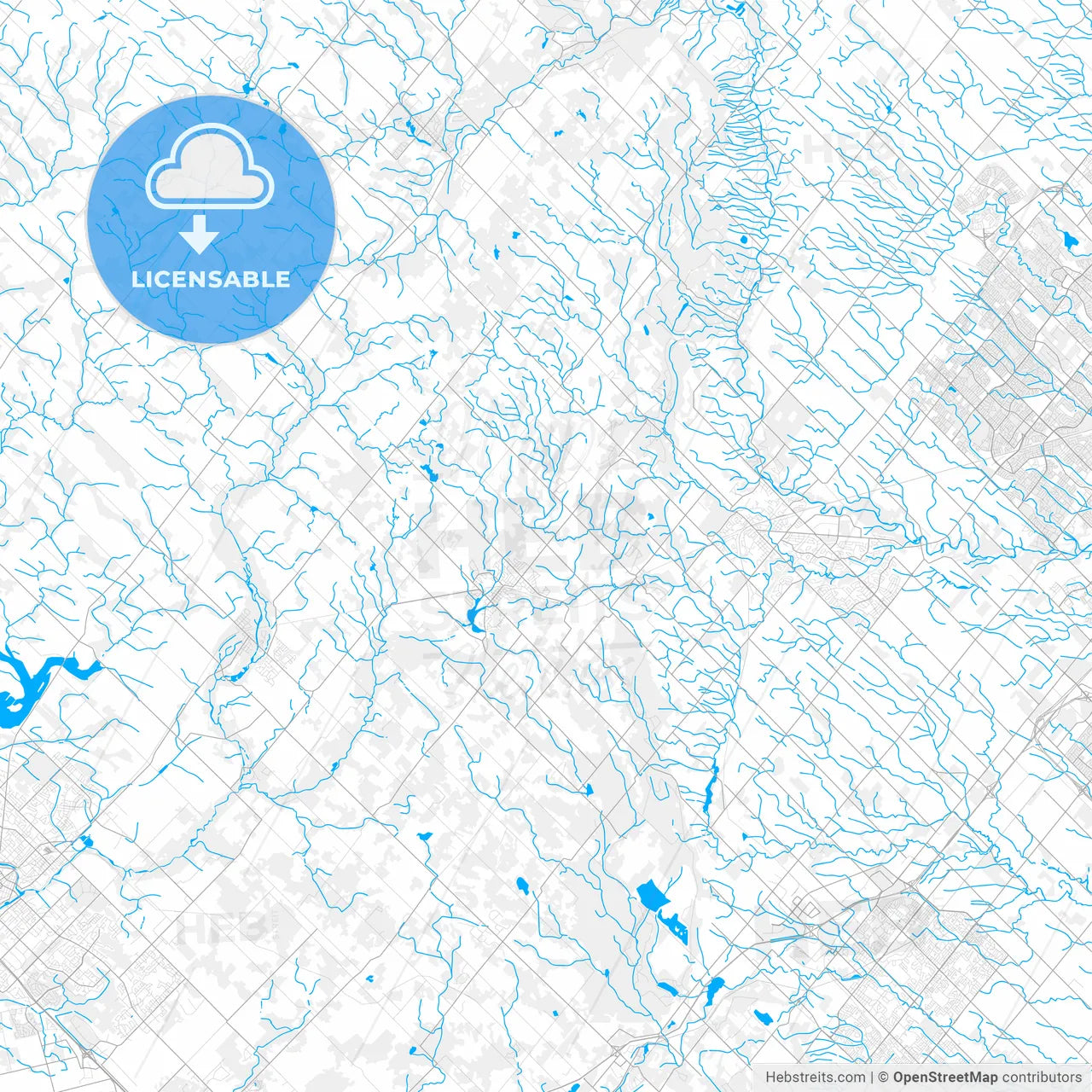 Rich detailed vector map of Halton Hills, Ontario, Canada