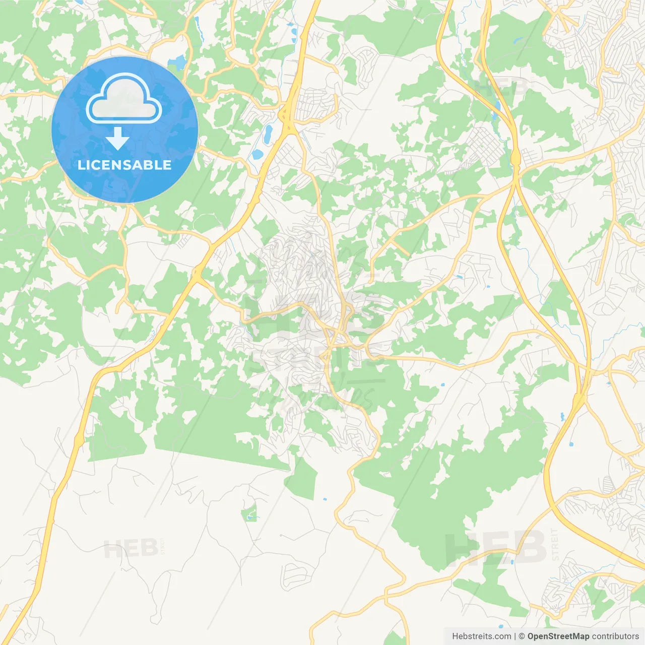 Printable street map of Itapecerica da Serra, Brazil