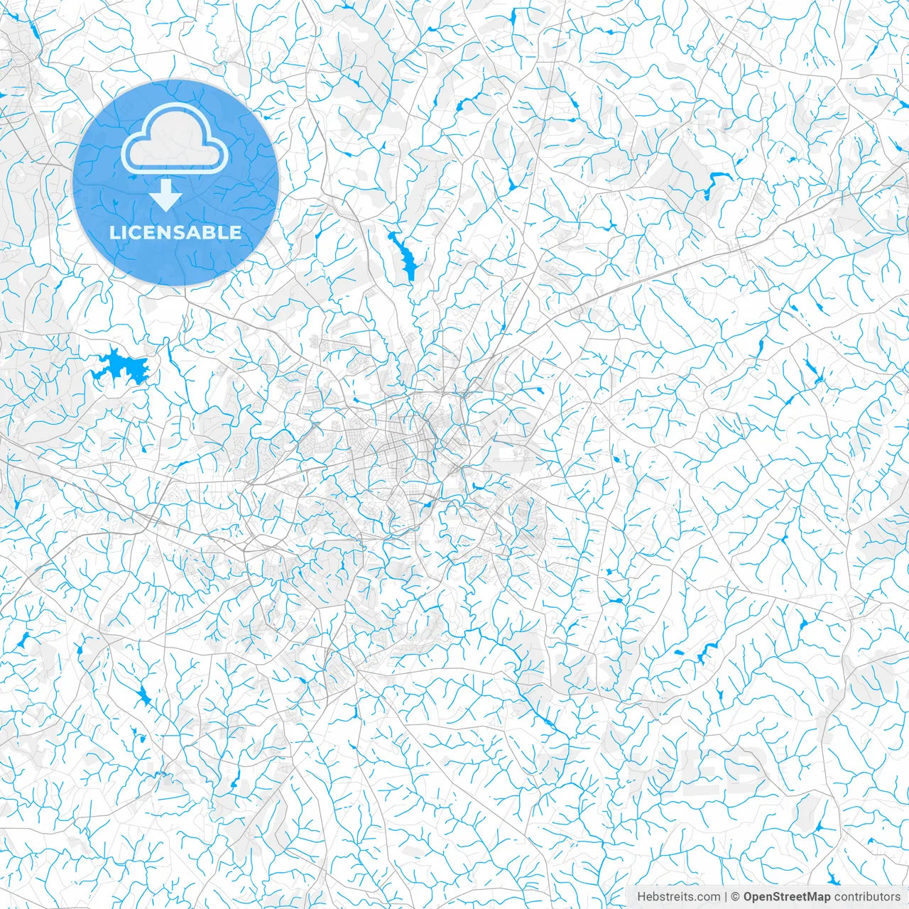 Rich detailed vector map of Athens-Clarke County, Georgia, USA