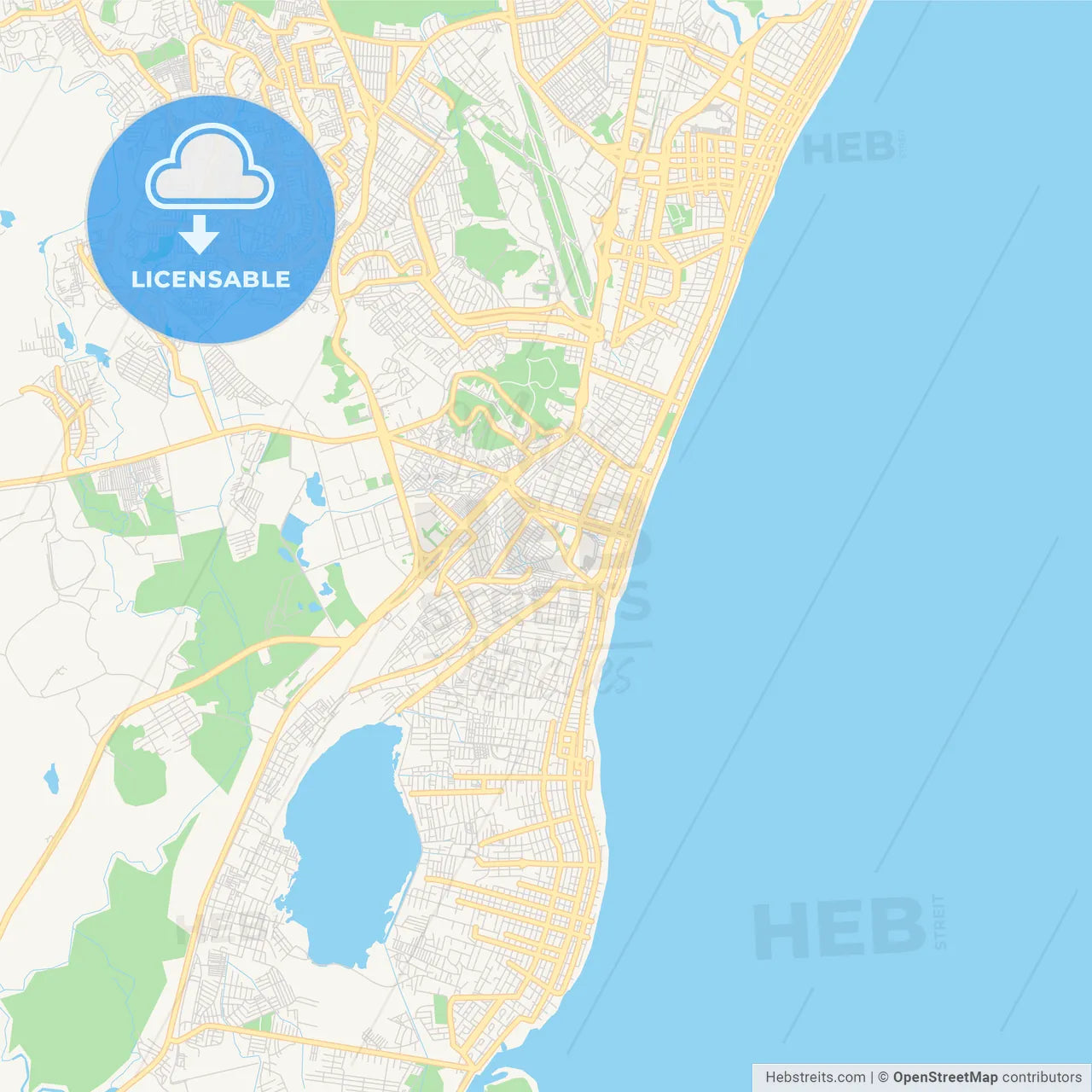 Printable street map of Jaboatao dos Guararapes, Brazil