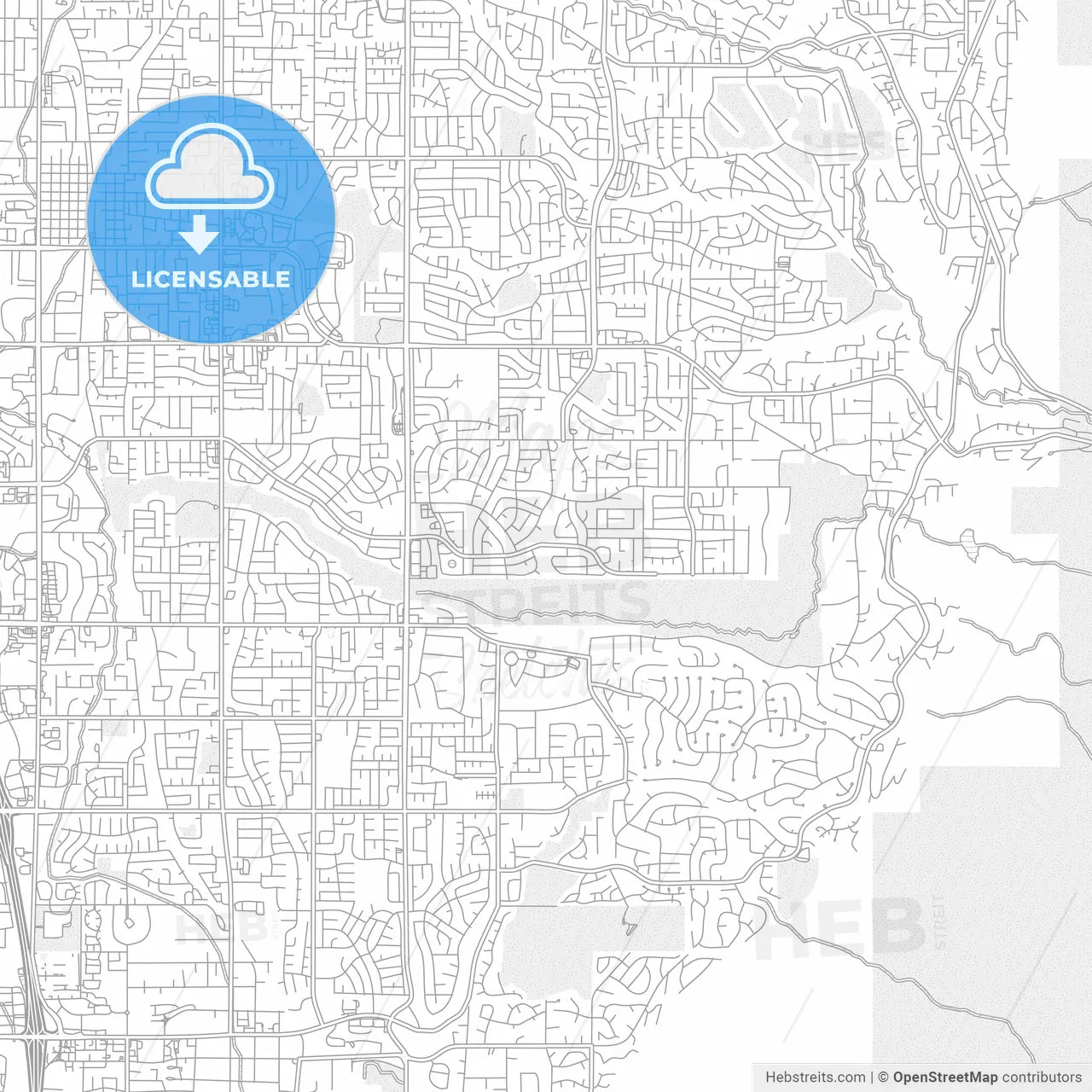 Sandy, Utah, USA, bright outlined vector map