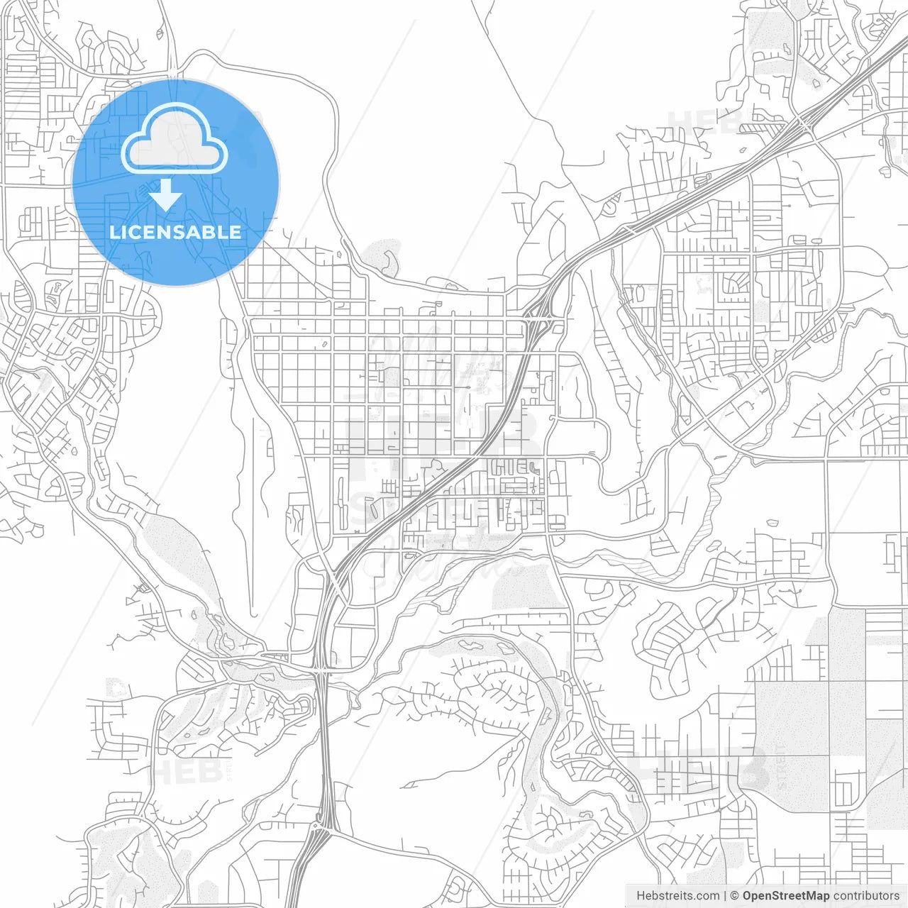St. George, Utah, USA, bright outlined vector map