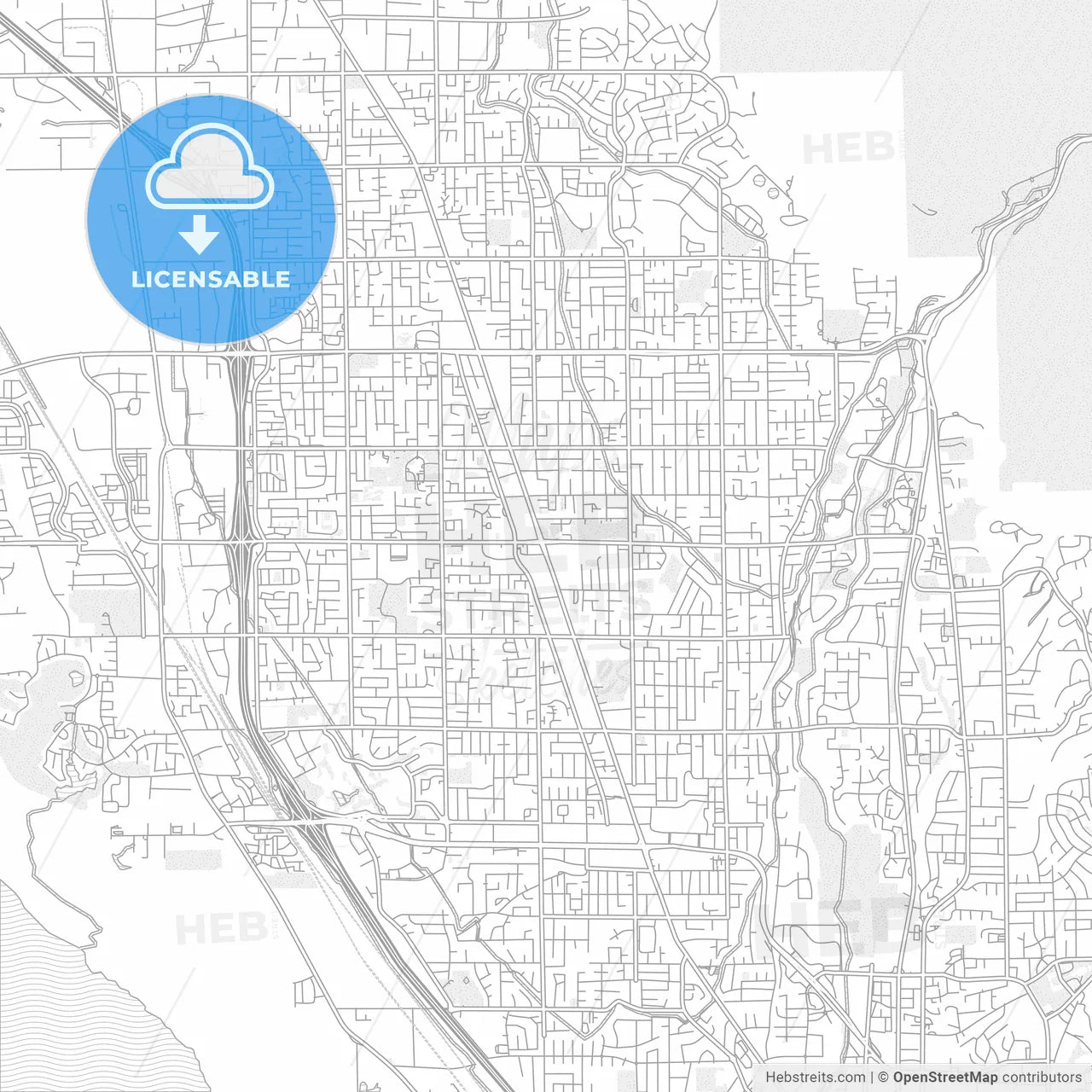 Orem, Utah, USA, bright outlined vector map