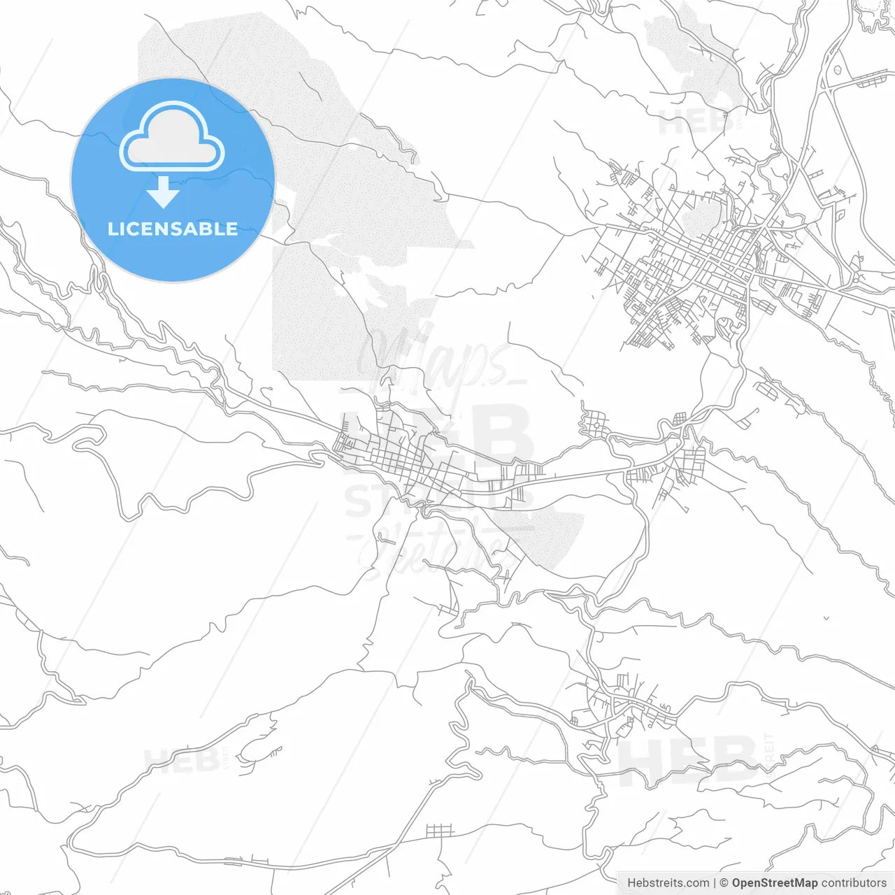 Xico, México, Mexico, bright outlined vector map