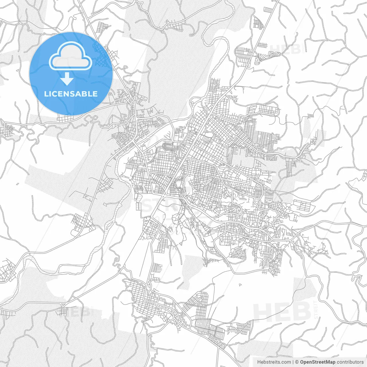 Poza Rica, Veracruz, Mexico, bright outlined vector map