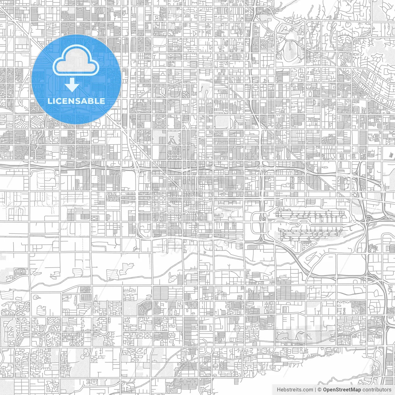 Phoenix, Arizona, USA, bright outlined vector map