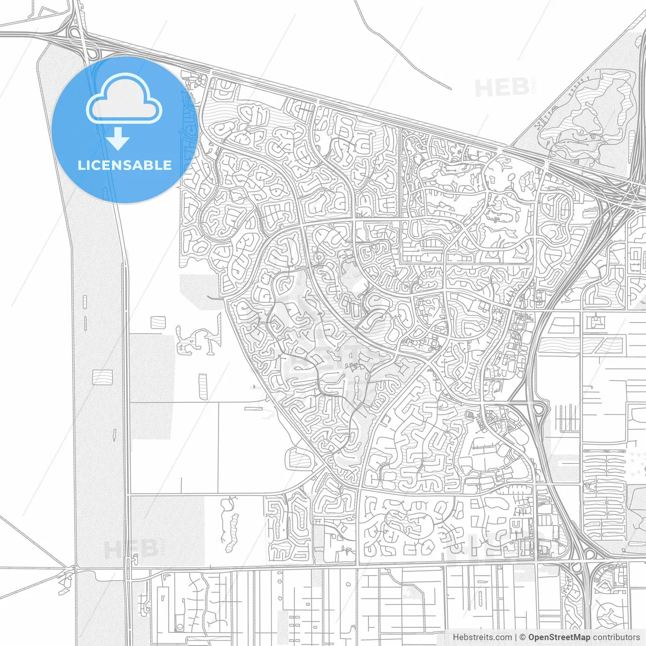 Weston, Florida, USA, bright outlined vector map