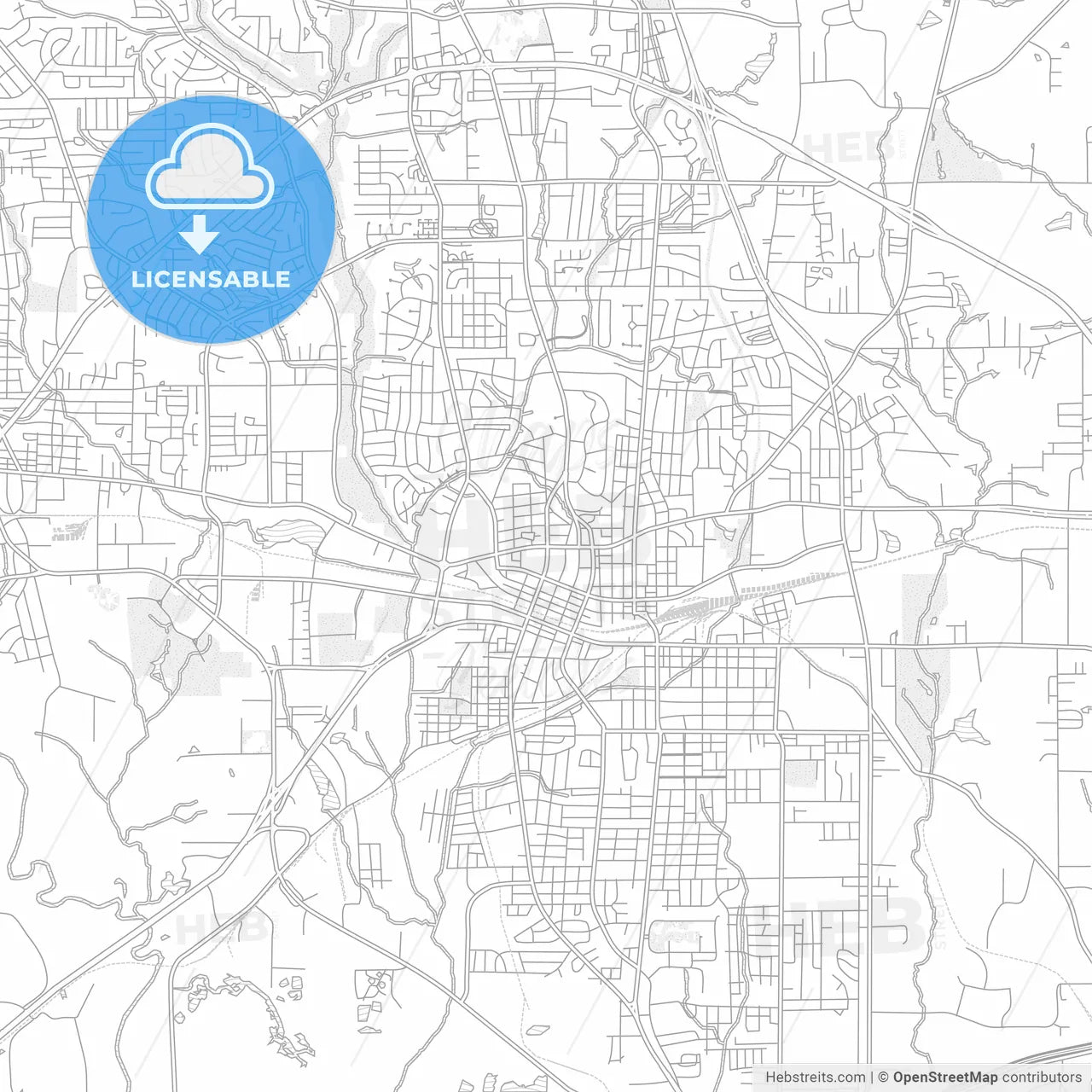 Longview, Texas, USA, bright outlined vector map