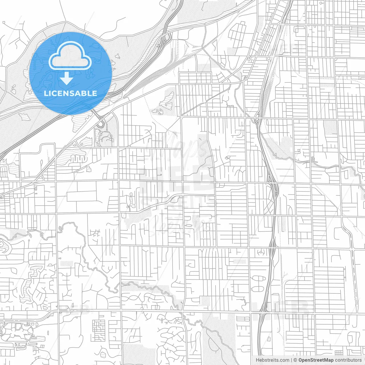 Wyoming, Michigan, USA, bright outlined vector map