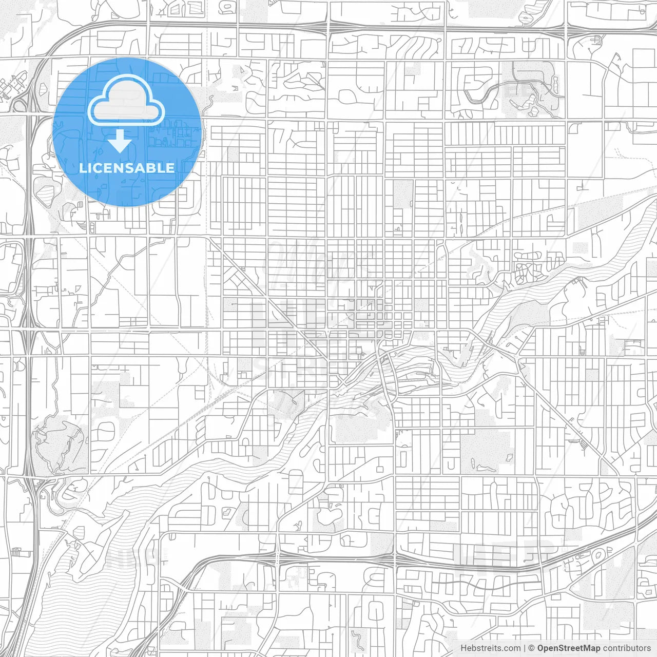 Appleton, Wisconsin, USA, bright outlined vector map