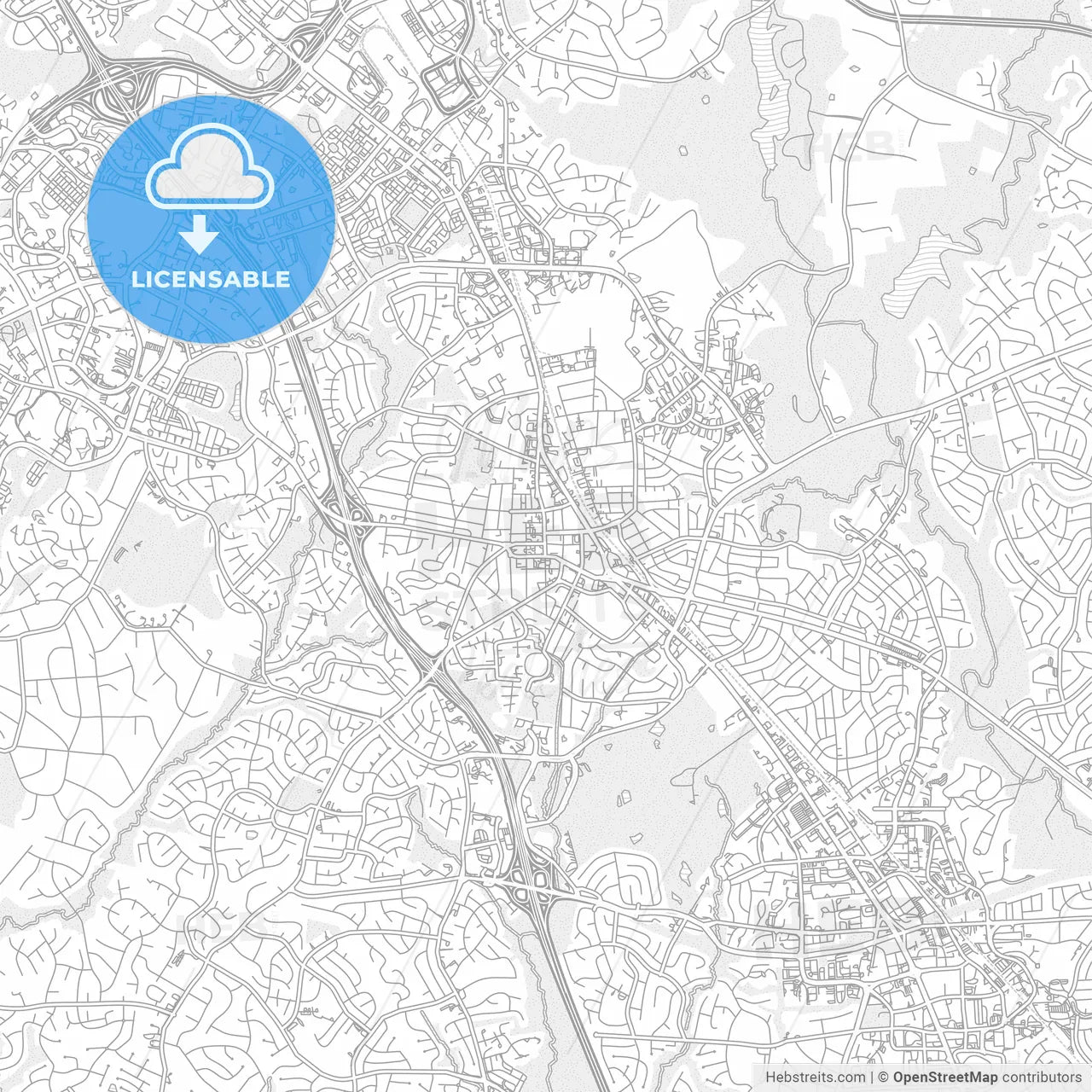 Rockville, Maryland, USA, bright outlined vector map