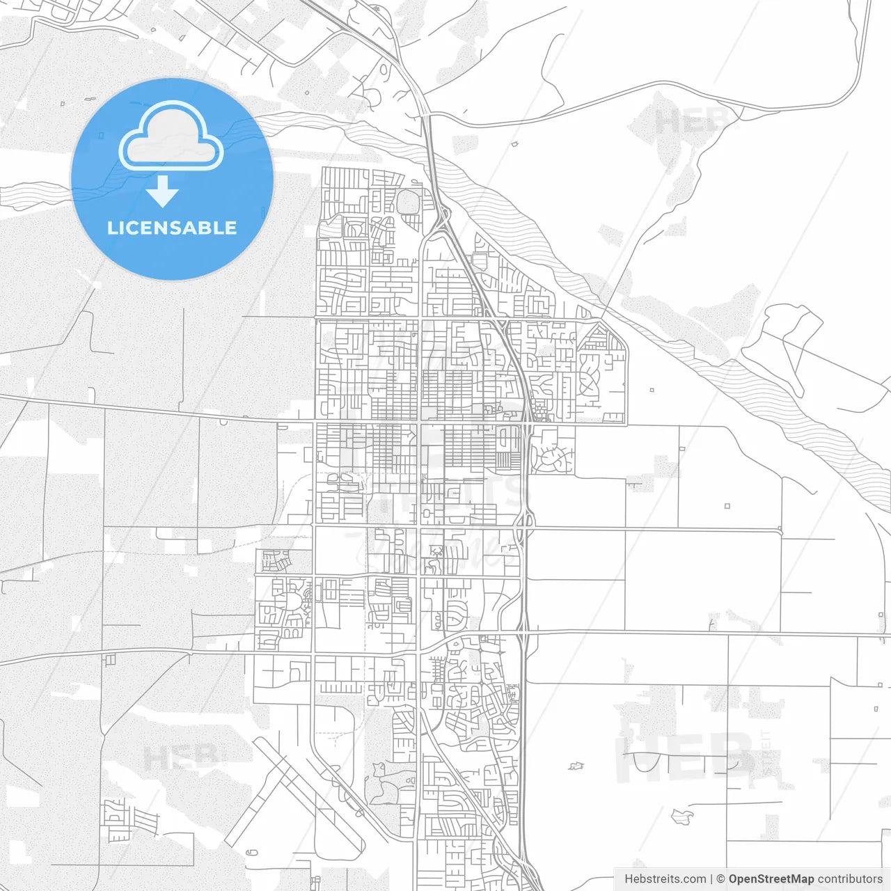 Santa Maria, California, USA, bright outlined vector map