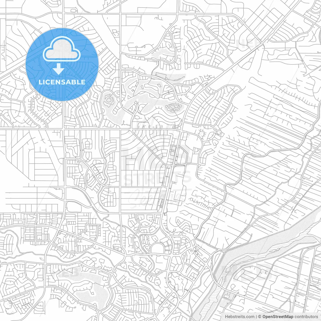 Rio Rancho, New Mexico, USA, bright outlined vector map