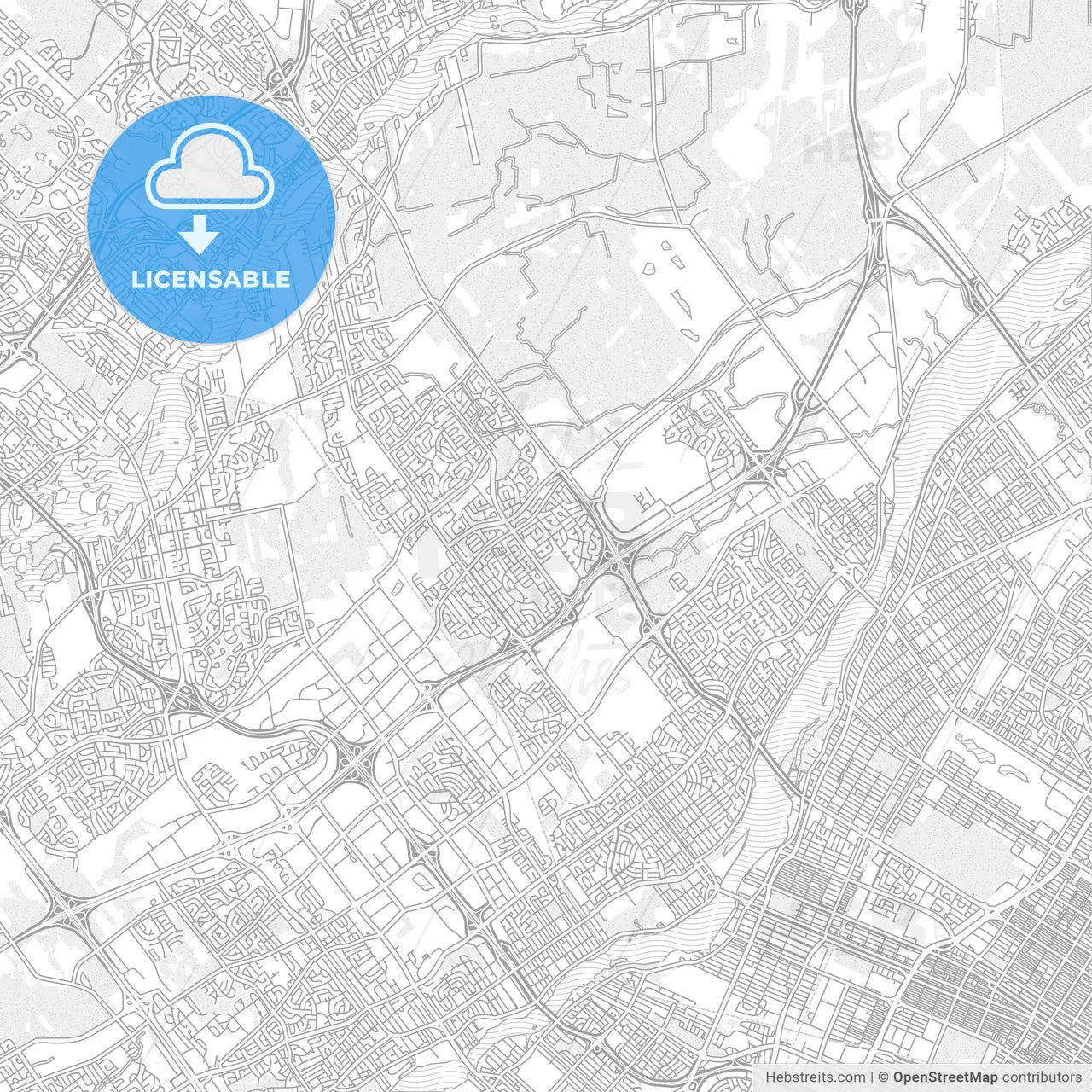 Laval, Quebec, Canada, bright outlined vector map