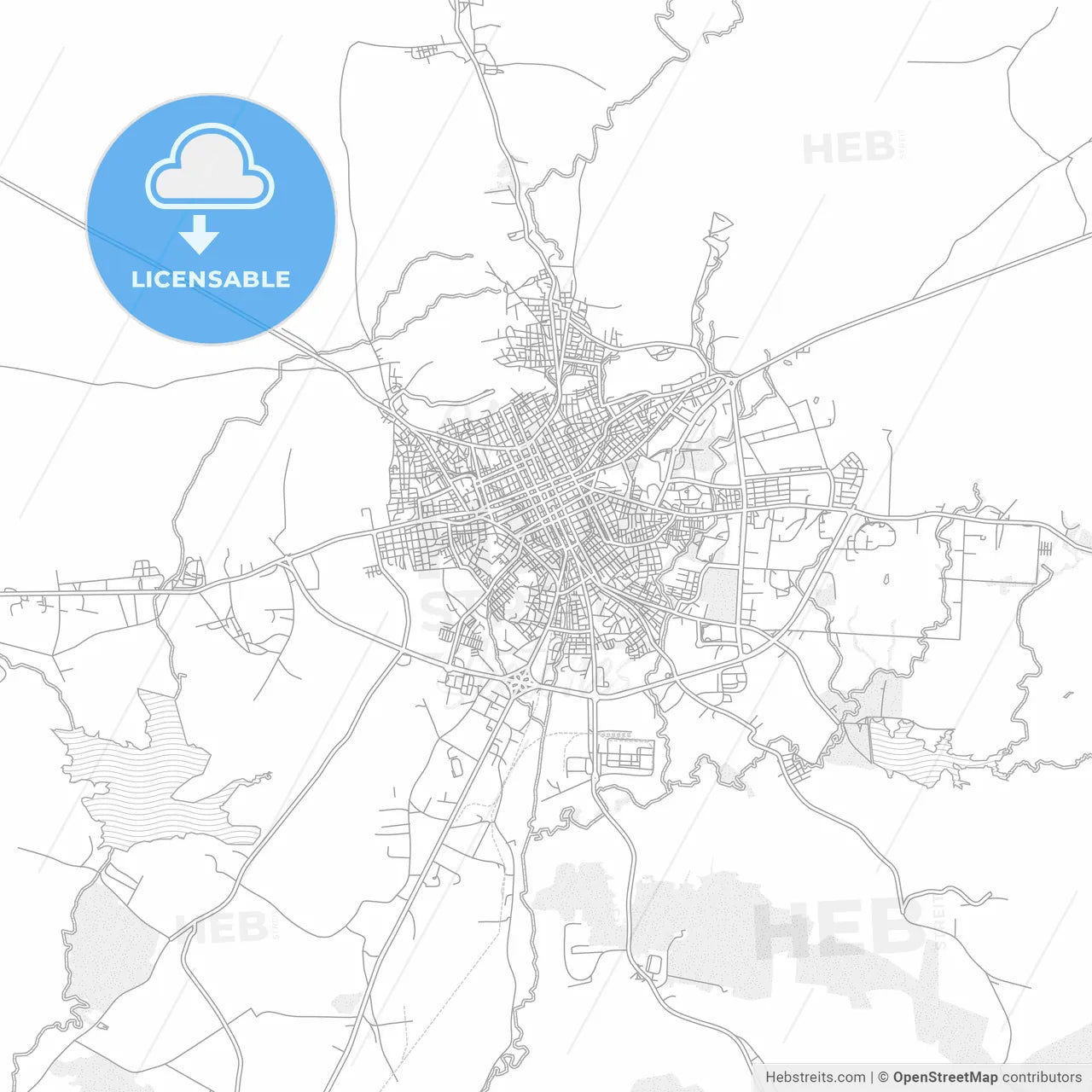 Holguín, Holguín, Cuba, bright outlined vector map