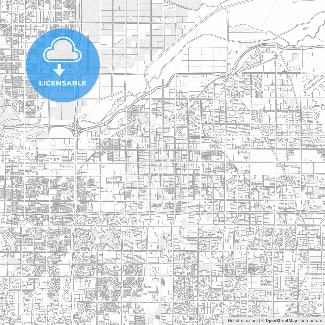 Mesa, Arizona, USA, bright outlined vector map