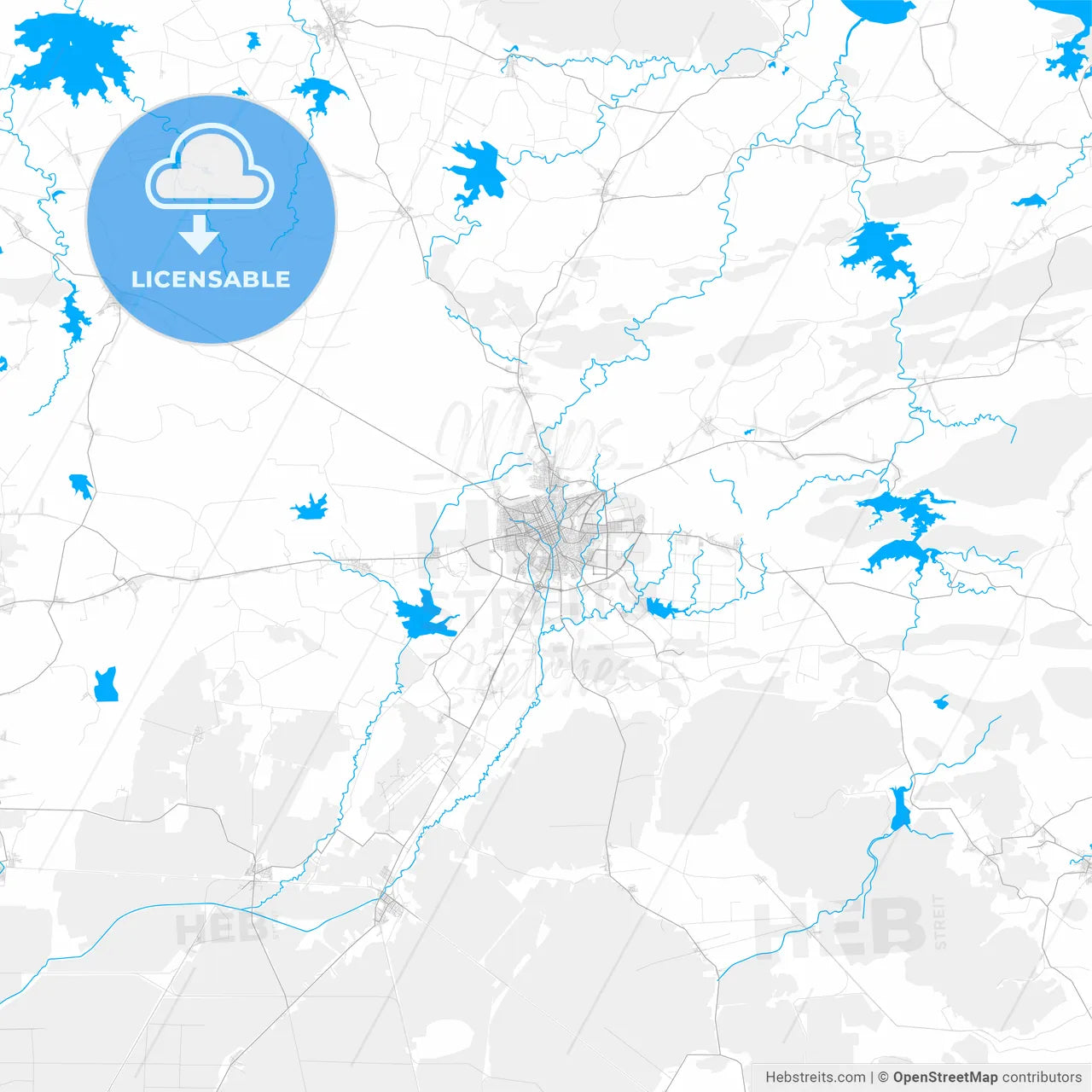 Rich detailed vector map of Holguín, Holguín, Cuba