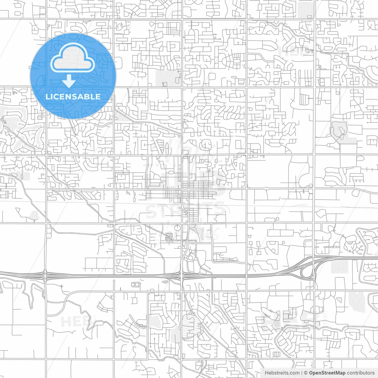 Meridian, Idaho, USA, bright outlined vector map