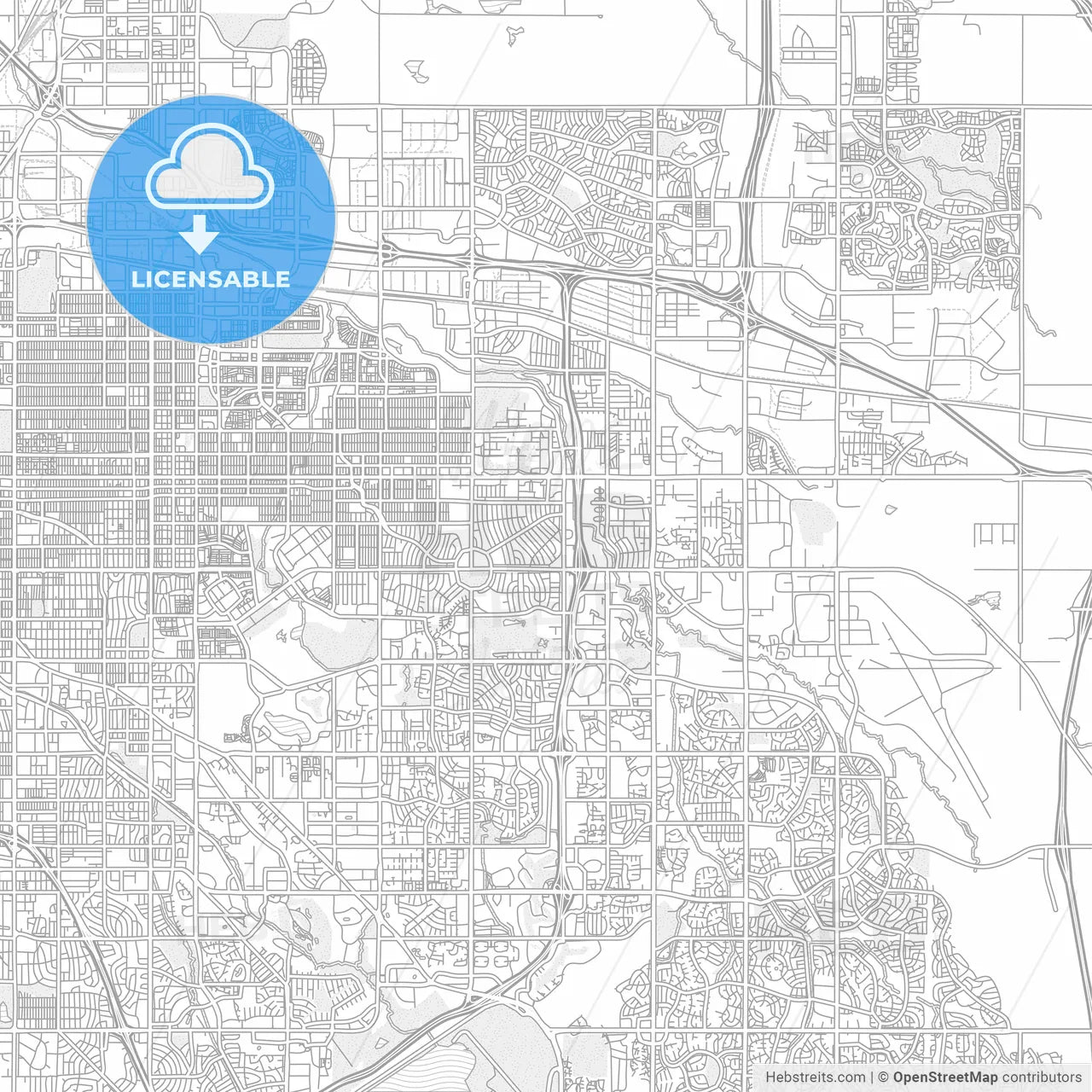 Aurora, Colorado, USA, bright outlined vector map