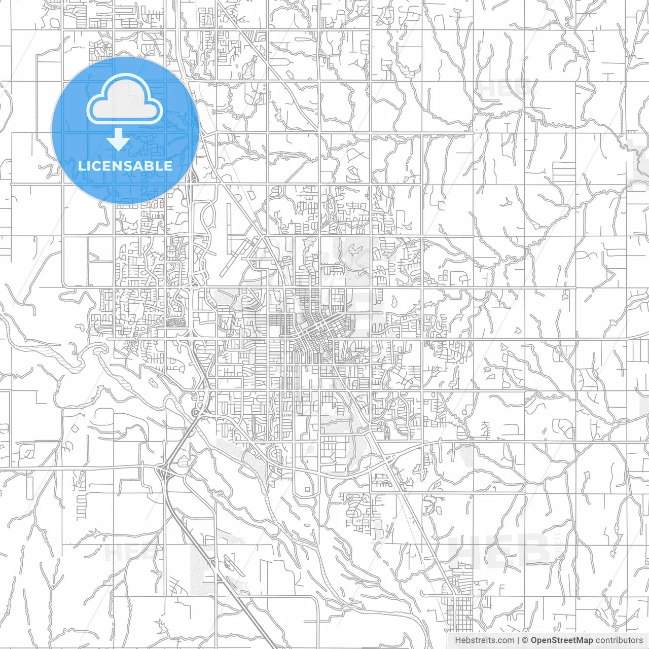 Norman, Oklahoma, USA, bright outlined vector map