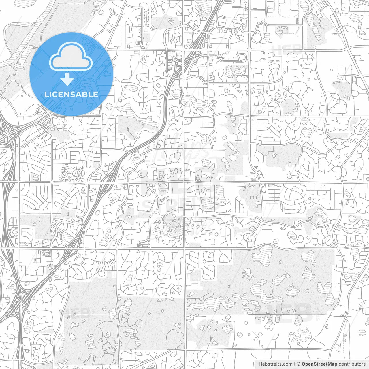 Eagan, Minnesota, USA, bright outlined vector map