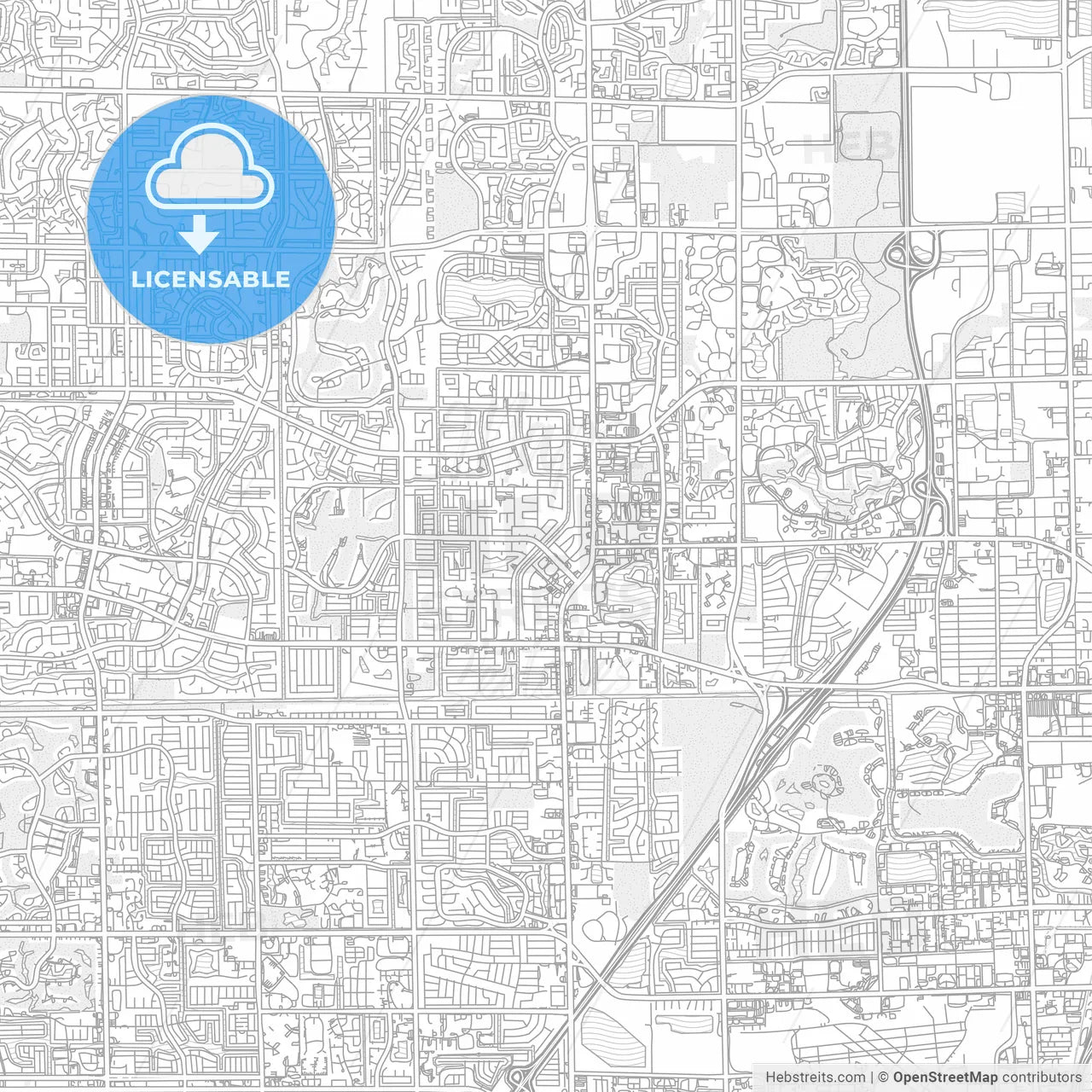 Margate, Florida, USA, bright outlined vector map