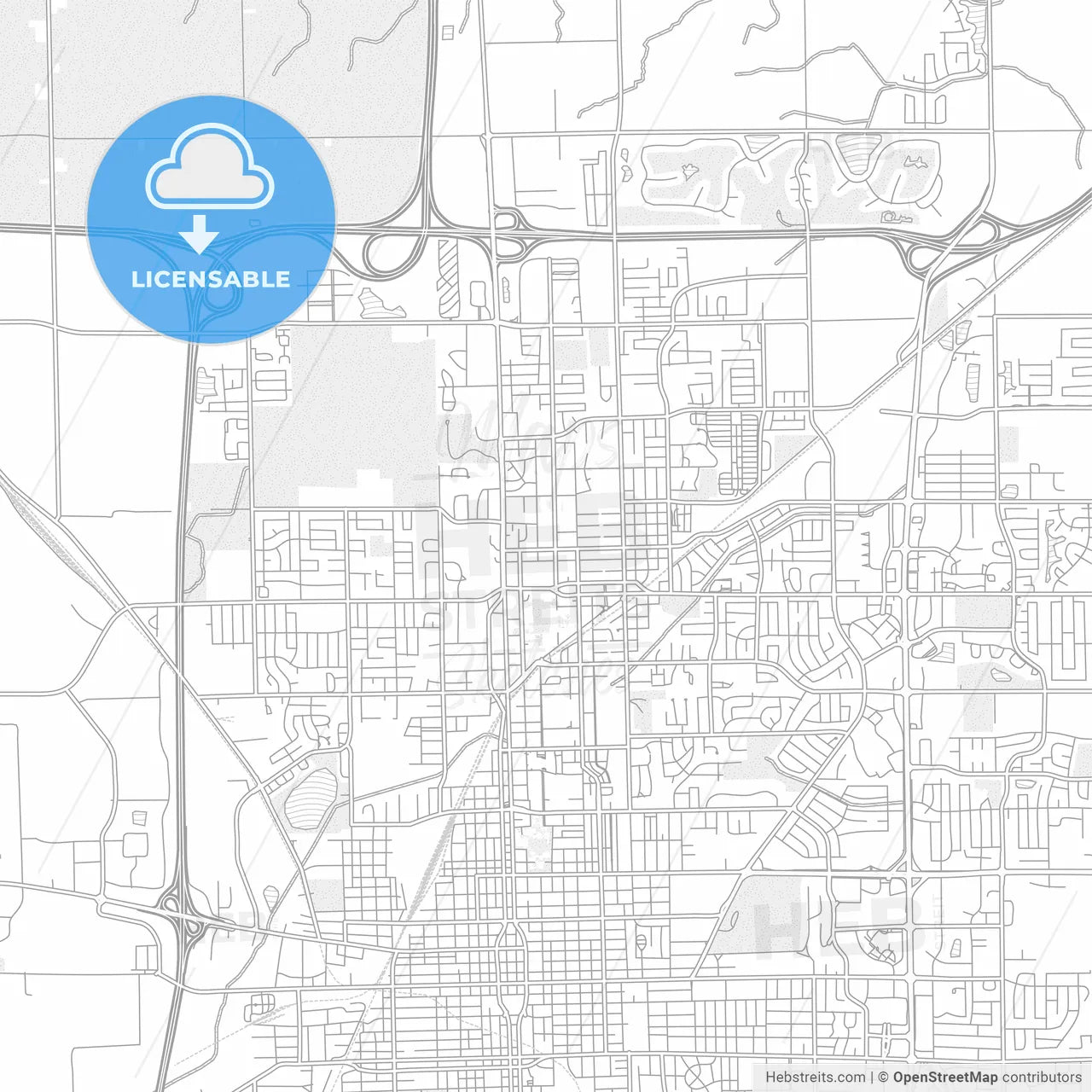 Normal, Illinois, USA, bright outlined vector map