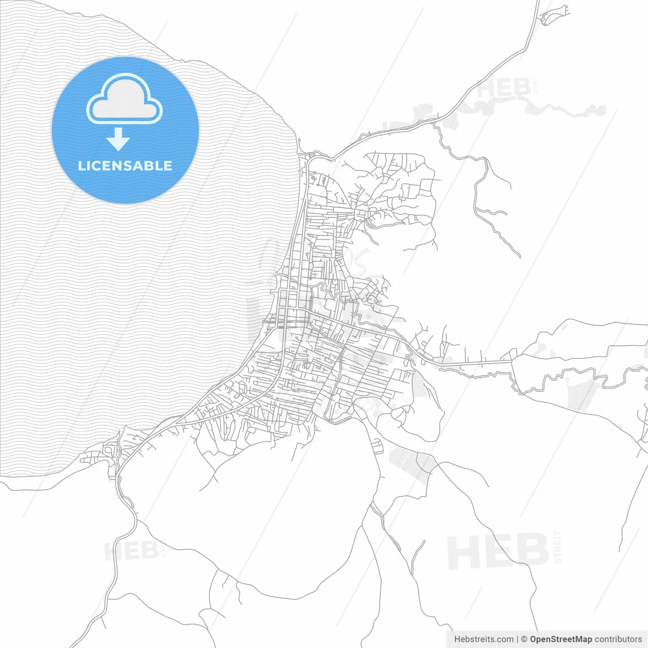 Saint-Marc, Artibonite, Haiti, bright outlined vector map