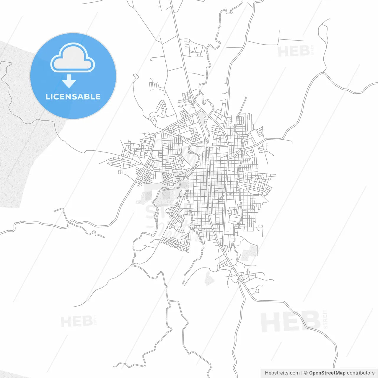 Esteli, Esteli, Nicaragua, bright outlined vector map