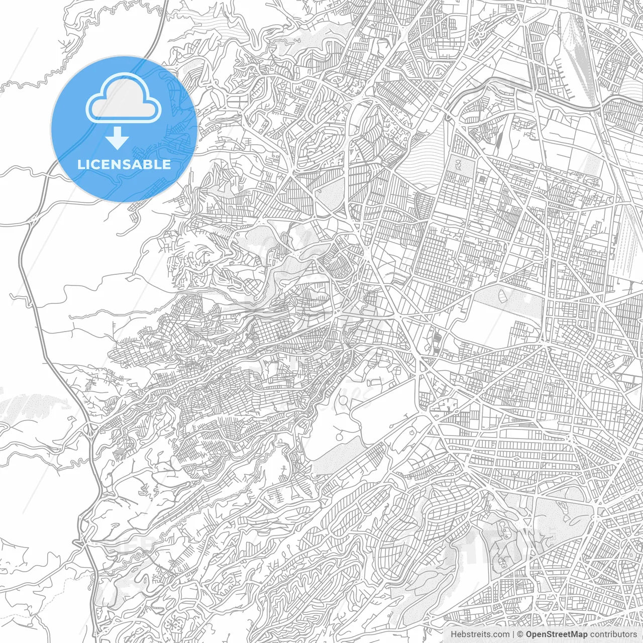 Naucalpan, México, Mexico, bright outlined vector map