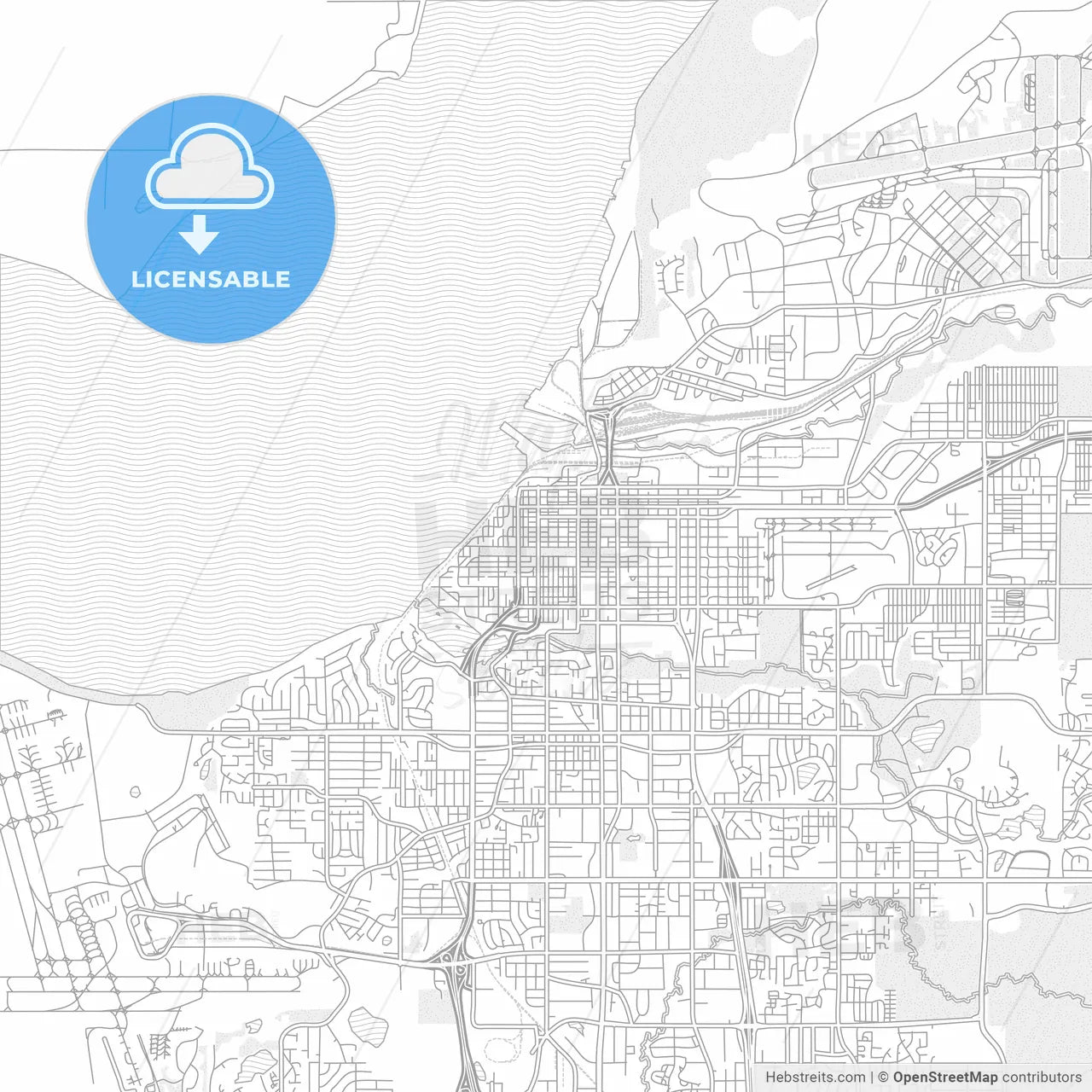Anchorage, Alaska, USA, bright outlined vector map