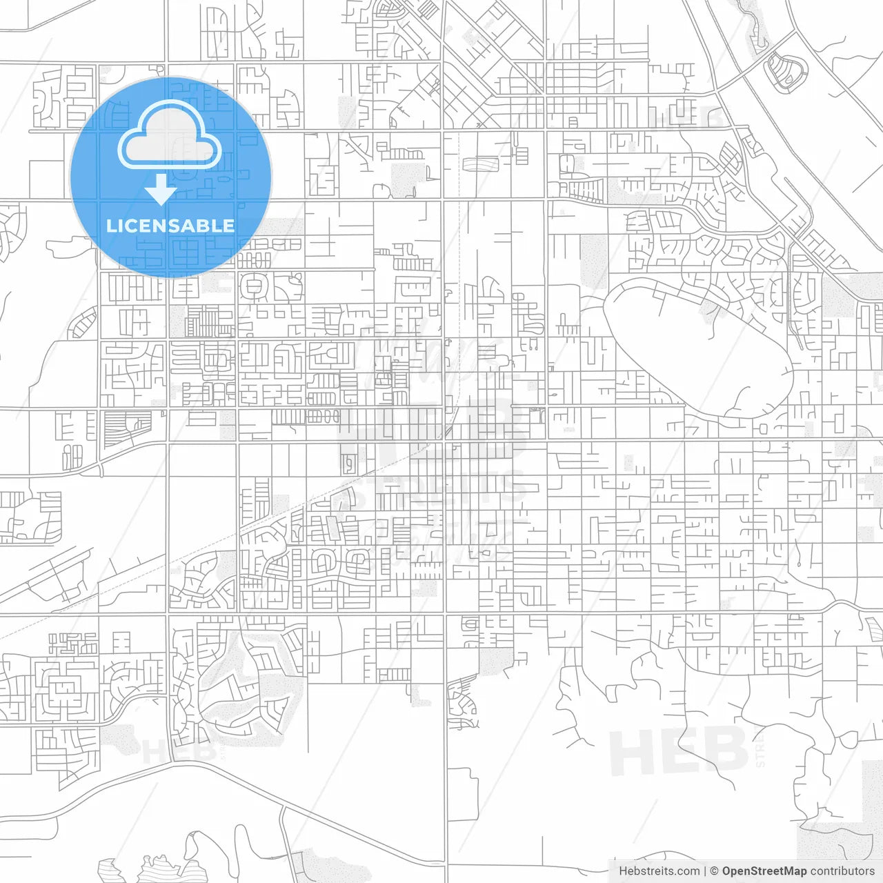 Hemet, California, USA, bright outlined vector map