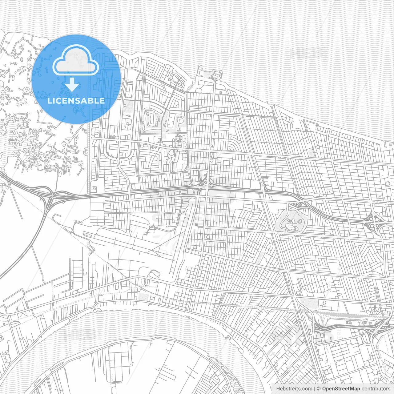Kenner, Louisiana, USA, bright outlined vector map