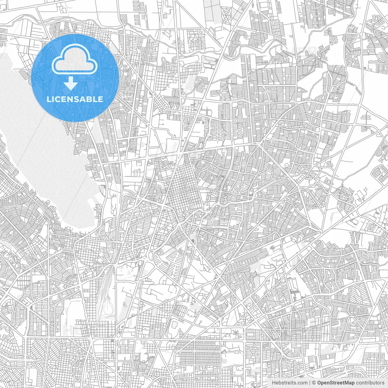 San Nicolás de los Garza, Nuevo León, Mexico, bright outlined vector map