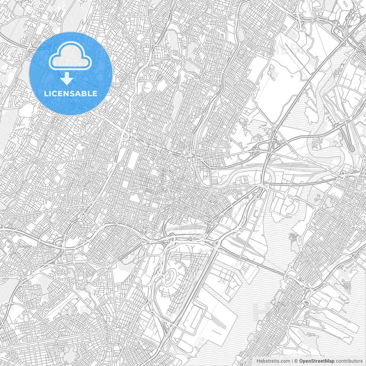 Newark, New Jersey, USA, bright outlined vector map