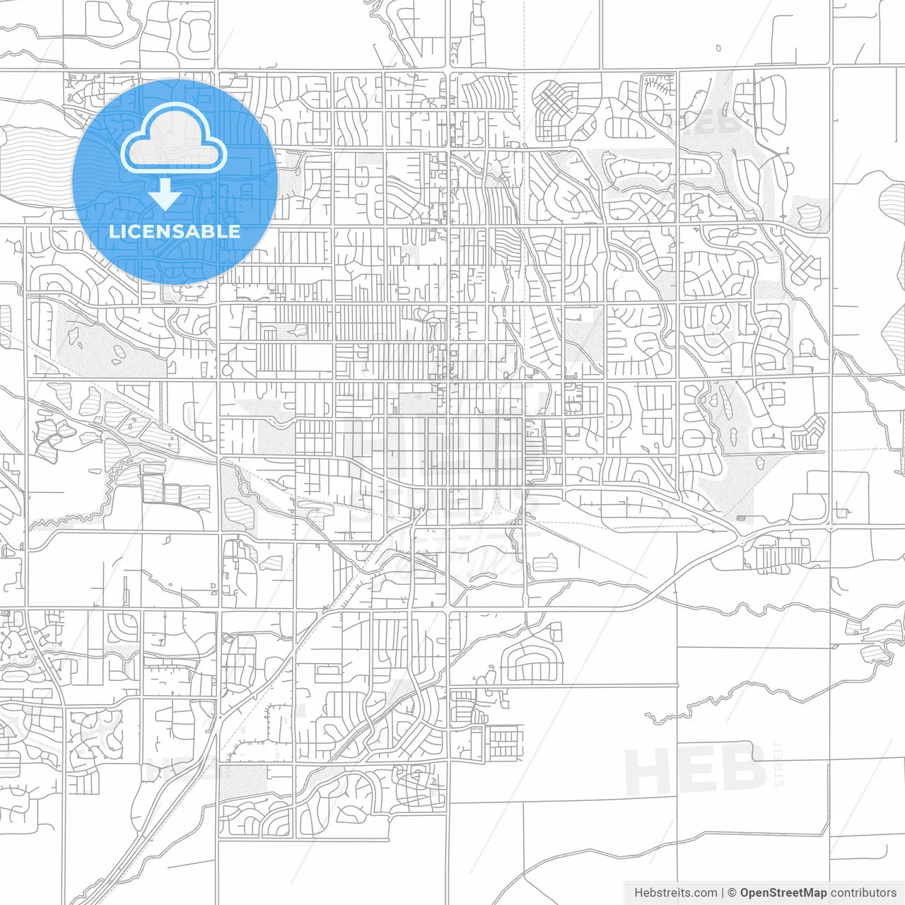 Longmont, Colorado, USA, bright outlined vector map