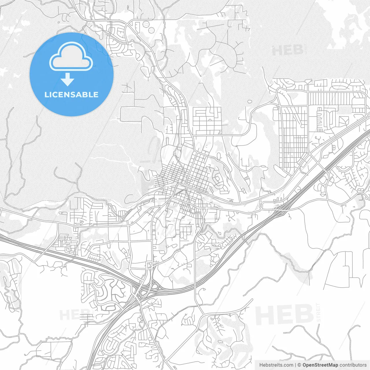Flagstaff, Arizona, USA, bright outlined vector map