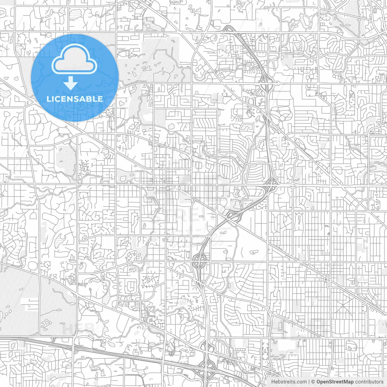 Palatine, Illinois, USA, bright outlined vector map