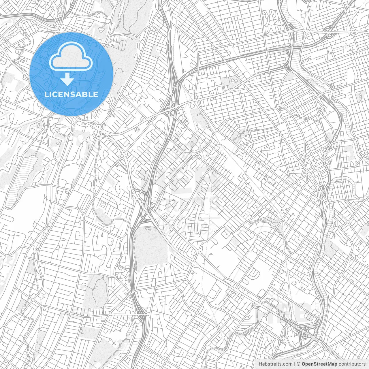 Clifton, New Jersey, USA, bright outlined vector map