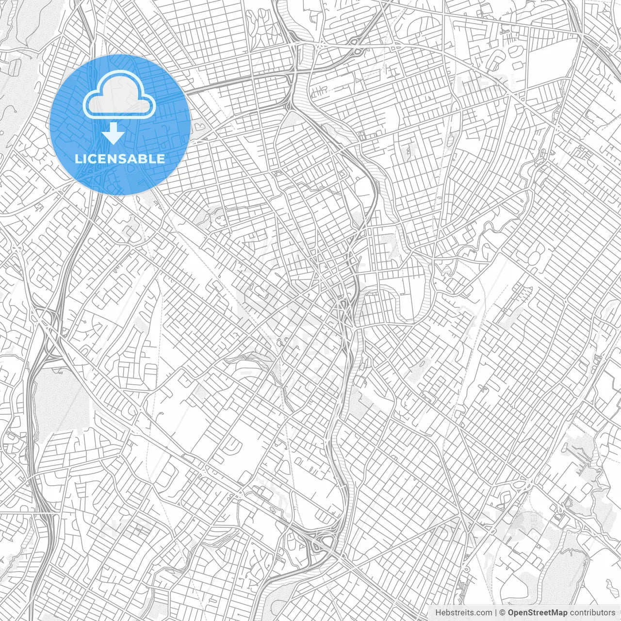 Passaic, New Jersey, USA, bright outlined vector map
