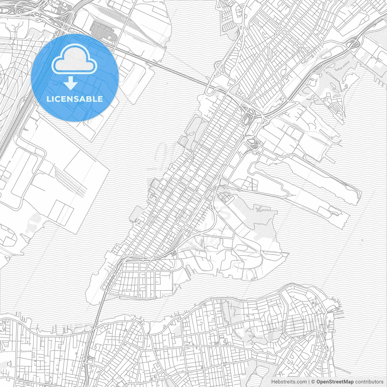 Bayonne, New Jersey, USA, bright outlined vector map