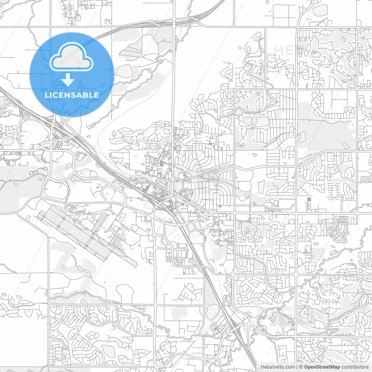 Broomfield, Colorado, USA, bright outlined vector map