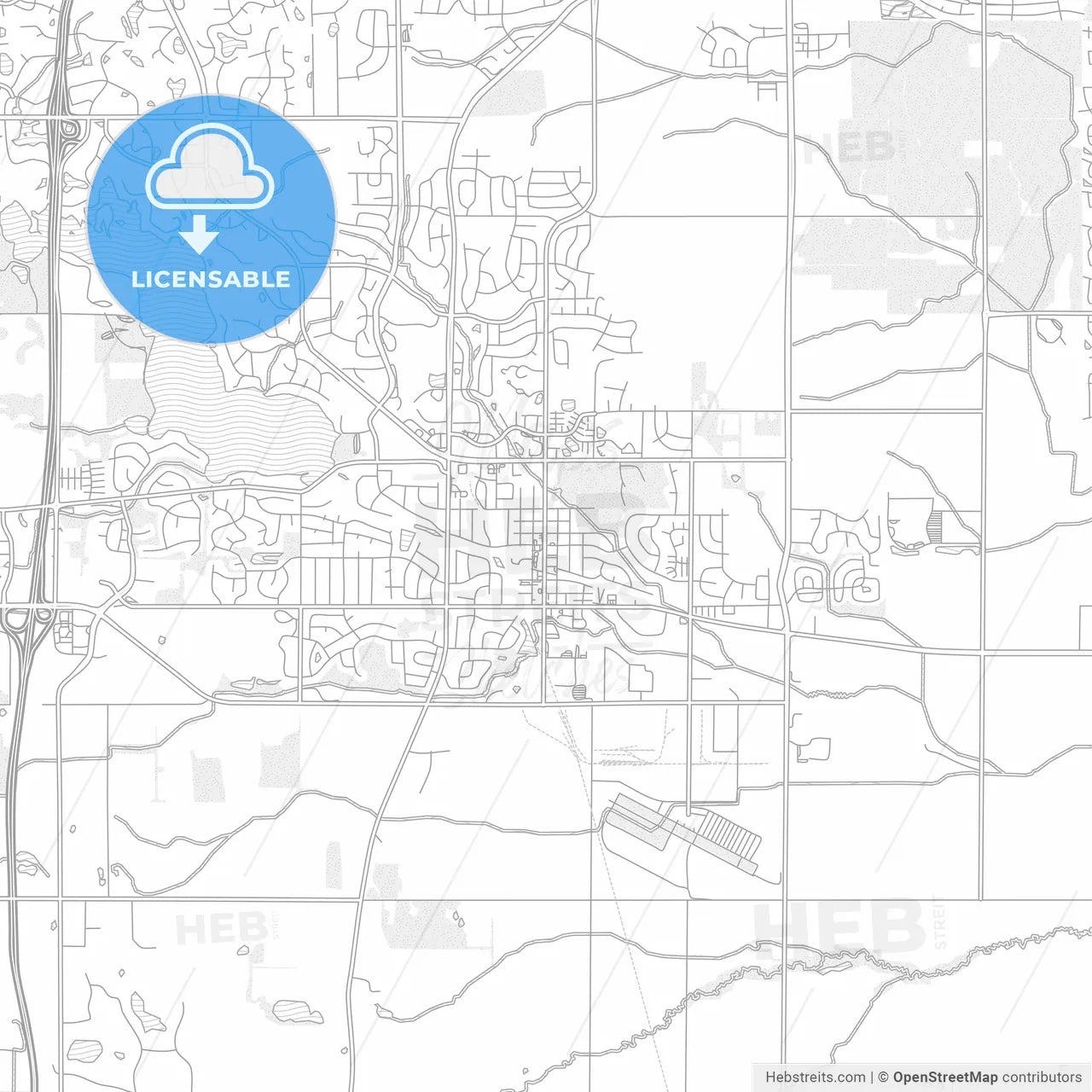 Lakeville, Minnesota, USA, bright outlined vector map