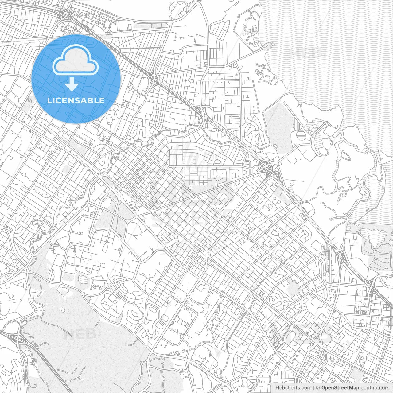 Palo Alto, California, USA, bright outlined vector map