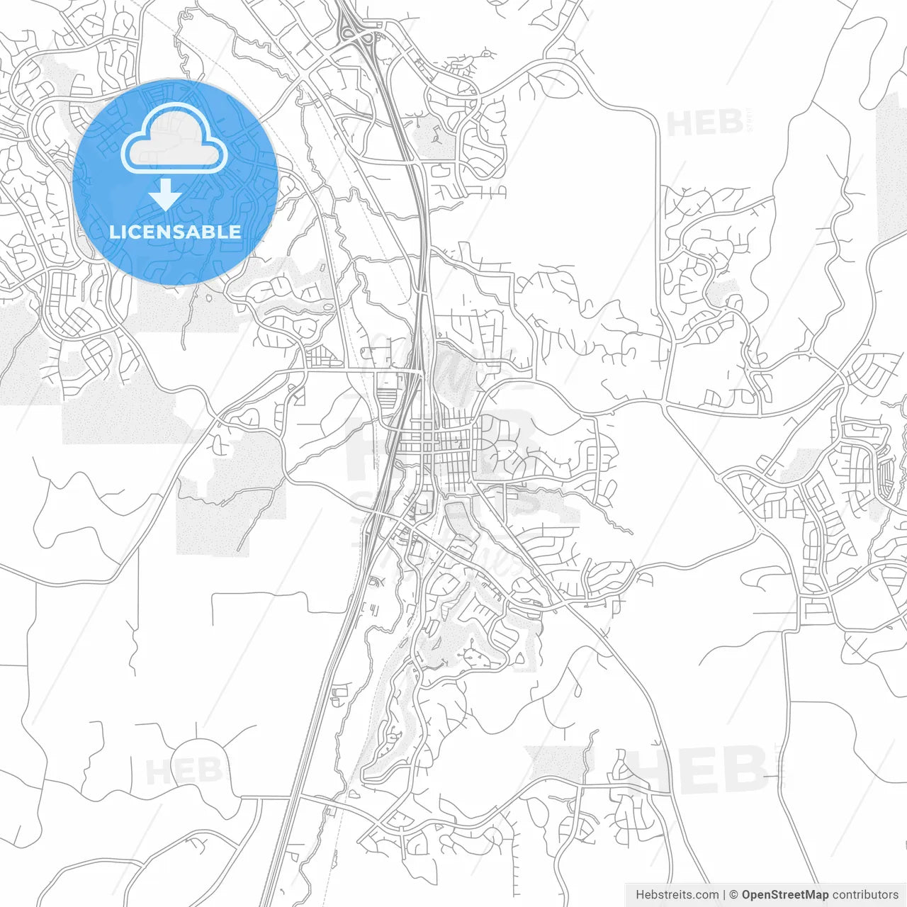 Castle Rock, Colorado, USA, bright outlined vector map