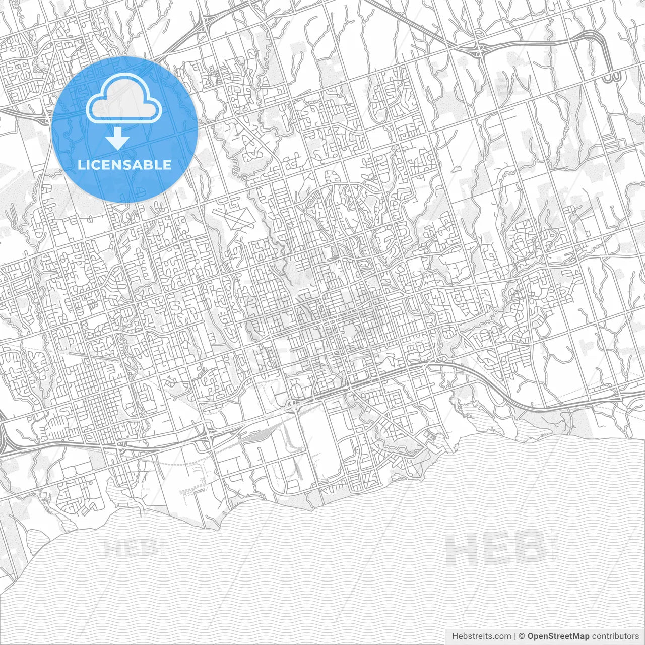 Oshawa, Ontario, Canada, bright outlined vector map